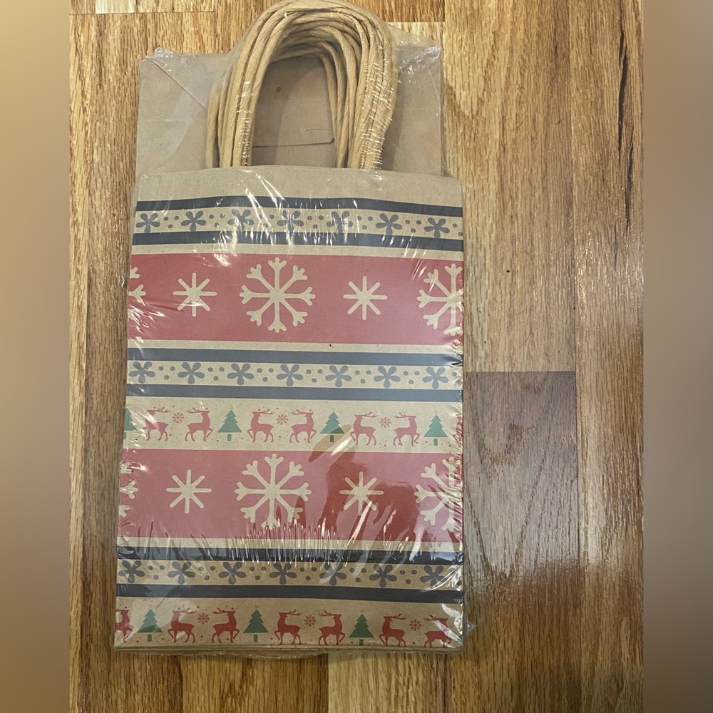 Festive Christmas Patterned Gift Bag 24 Bags New